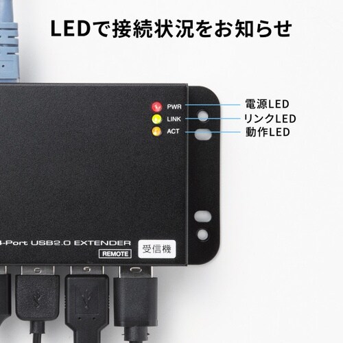 USB2.0エクステンダー(50m延長、4ポート)