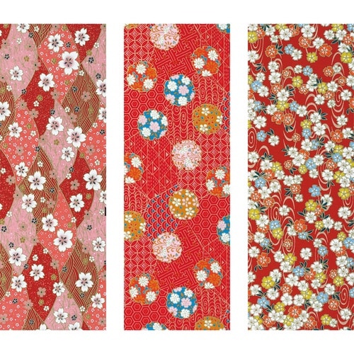 半紙ばさみ友禅紙 赤×5