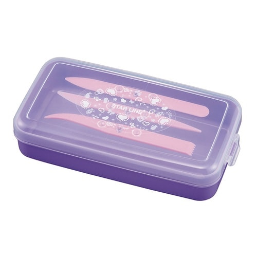 ヘラ付ねんどケース(パープル)