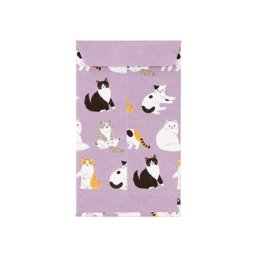どうぶつ ぽち袋 ネコパープル×10