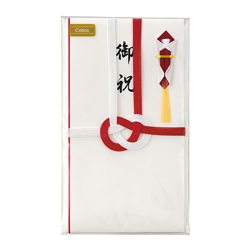 コットン祝金封赤白7本結切御祝×10