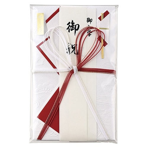 和しぐさ エンボス金封 大判赤白花結×5