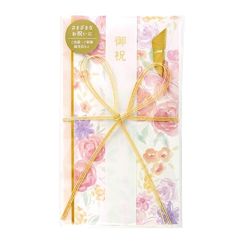 花柄御祝金封 ピンク×5