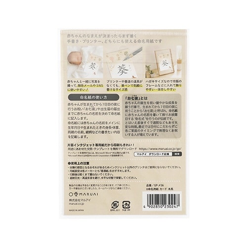 IJ命名用紙 カード 木馬×5