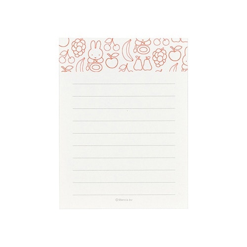 ミッフィーミニメッセージ くだもの×5