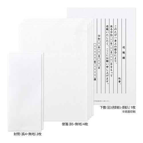 退職願専用 便箋・封筒セット×10