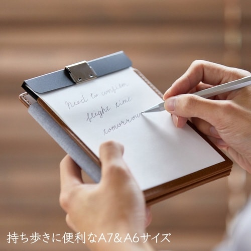 レザフェスU スライドメモパッド クロ A7