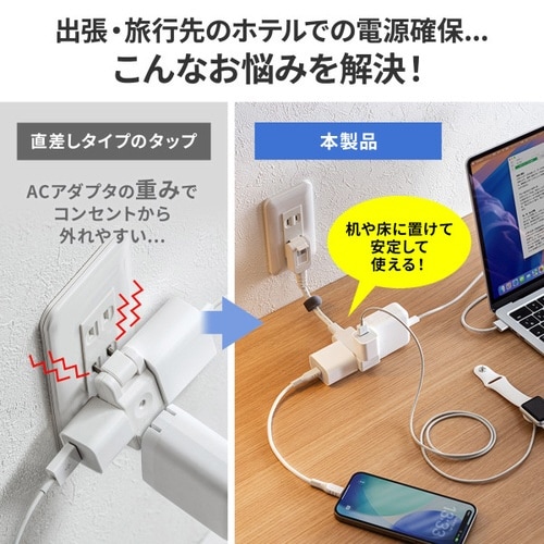 マイクロタップ 3個口 0.1m ホワイト