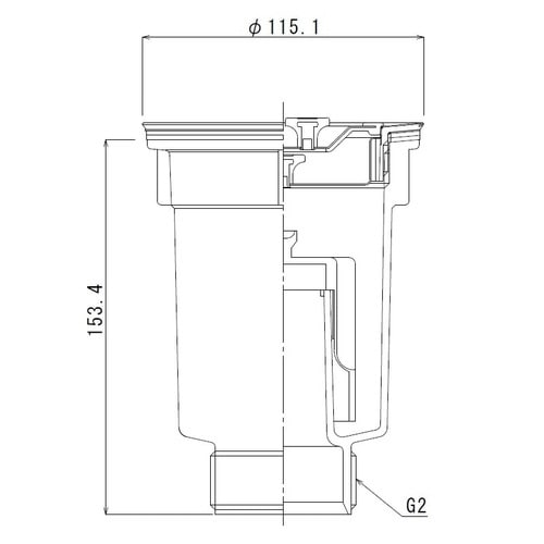 小型ゴミ収納器付防臭排水トラップ(50A) 2吋