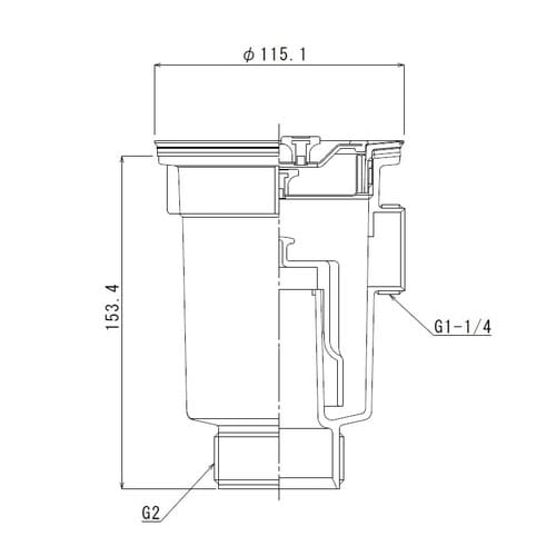 小型ゴミ収納器付防臭排水トラップ(50A) 2吋