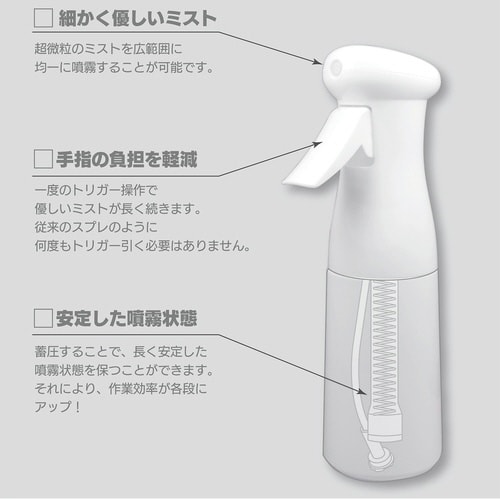 微粒子ミスト 霧吹き 250ml ホワイト
