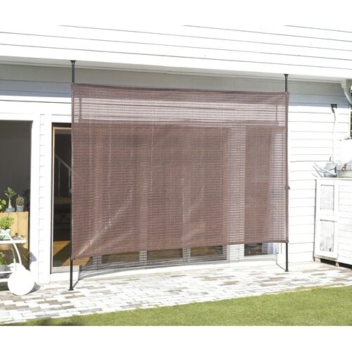 突っ張り目隠しサンシェード200×300 ブラウン