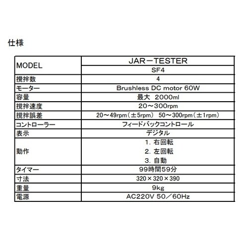 ジャーテスター SF4点検検査書付