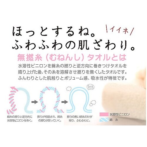 大判バスタオル 無撚糸リブカラー 70×