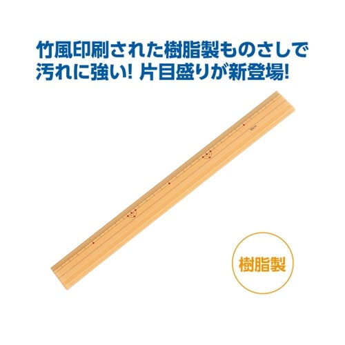 プラ製ものさし 30cm 片目盛り みぞ