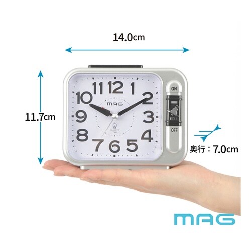 目覚まし時計 銀メタリック T806SM