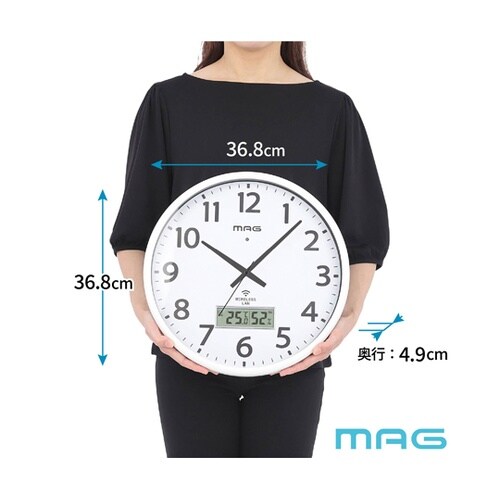 無線LAN掛時計 ホワイト W820WH