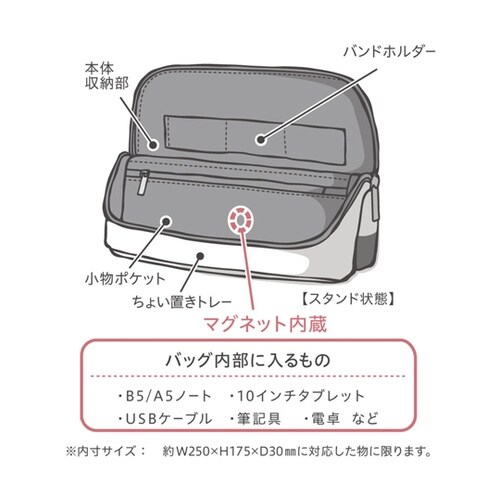立つバッグインバッグ タブレットサイズ