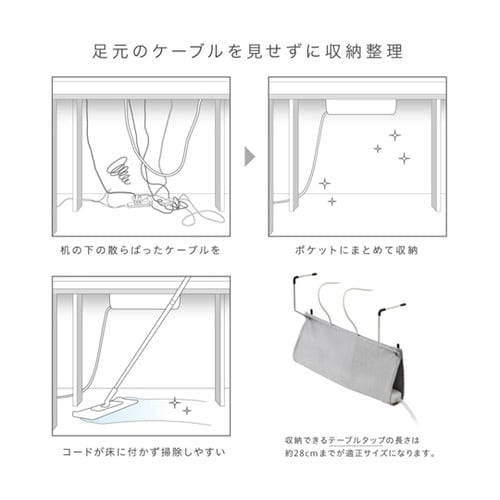 ケーブル収納 ハンギング ケーブルポケッ