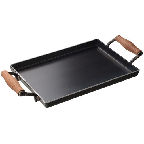 鉄板 大 IH対応 鉄製 角蓋付き 大人