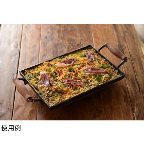 鉄板 大 IH対応 鉄製 角蓋付き 大人