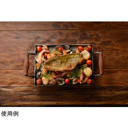 鉄板 大 IH対応 鉄製 角蓋付き 大人