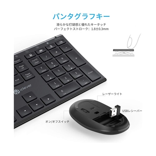 iClever ワイヤレスキーボード&マ