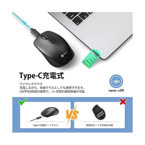 iClever ワイヤレスマウス ※ブラ