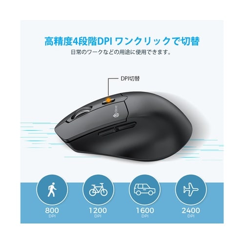 iClever ワイヤレスマウス ※ブラ