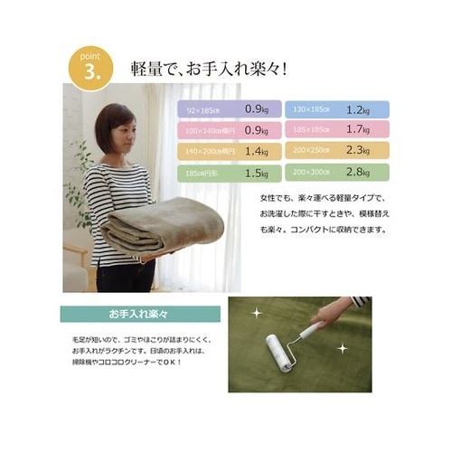 ピオニー カーペット 無地ラグ ブルー