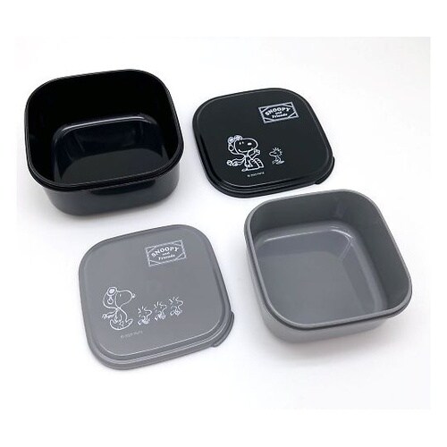 シール容器 2個入り スヌーピーブラック