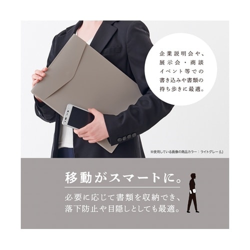 ポケットクリップボード ライトグレー S