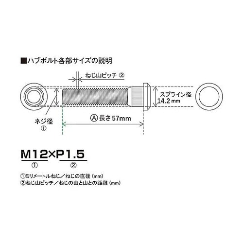 競技用ロングハブボルト トヨタ用 20m