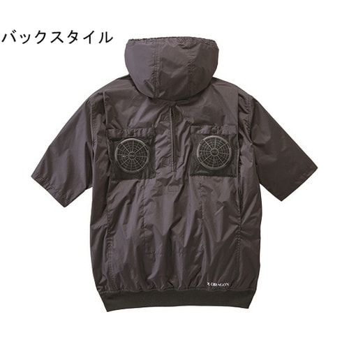 空調服半袖ブルゾン ブラック×ブラックカ