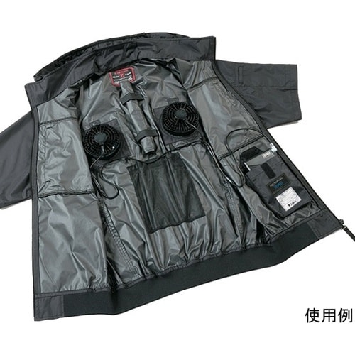 空調服半袖ブルゾン ブラック×ブラックカ