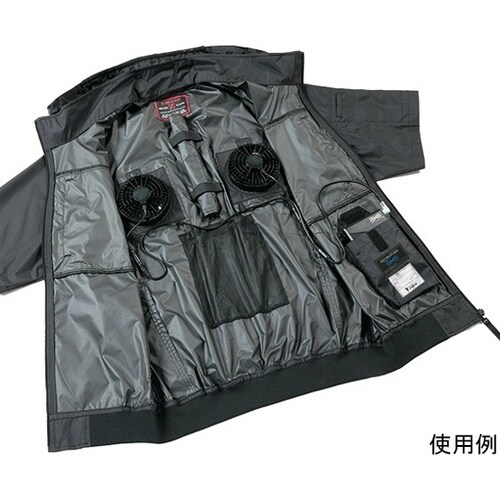 空調服半袖ブルゾン ブラック×ブラックカ