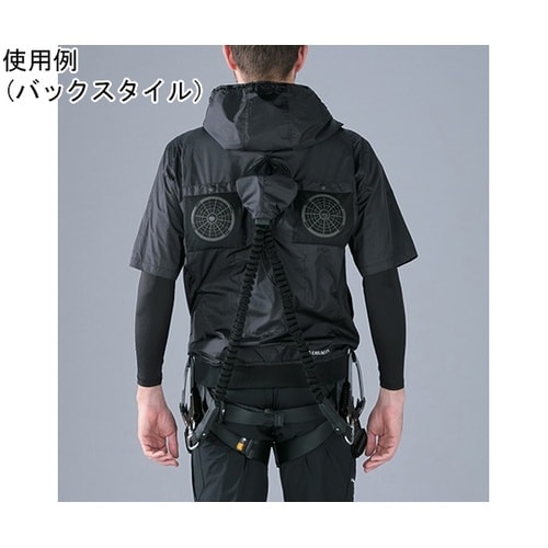 空調服半袖ブルゾン ブラック×ブラックカ