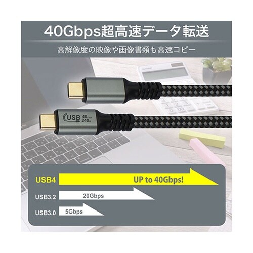 USB4対応240W Type−Cケーブ