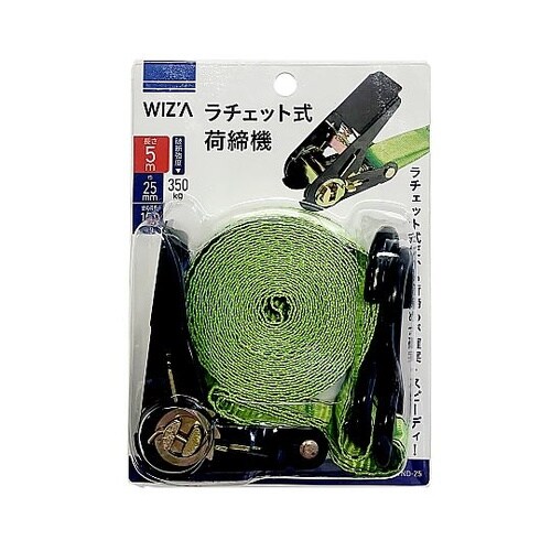 ラチェット式ベルト荷締機 25mm×5m