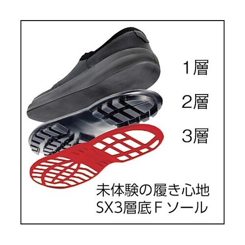 安全靴 中編上 SL22−R黒/赤 24