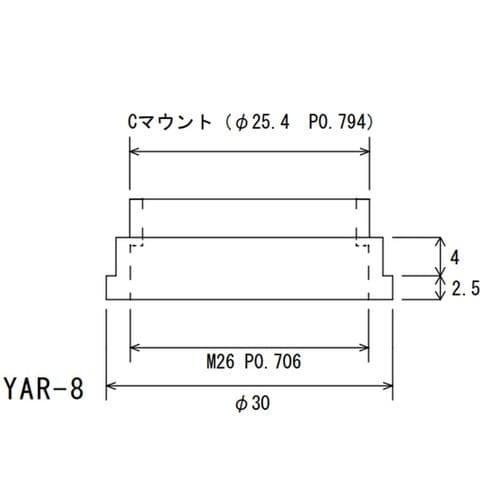 対物レンズ変換リングCマウント規格→M2
