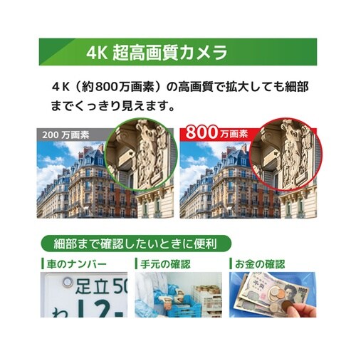 4k(800万画素)PoEタイプNVR防