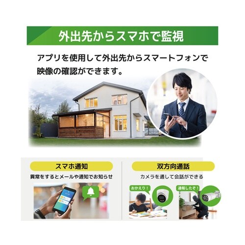 400万画素PoEタイプNVR防犯カメラ