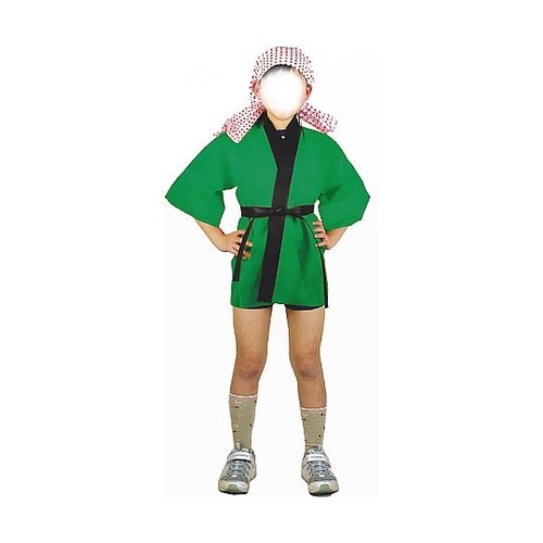 1299 カラー不織布ハッピ子供用S緑