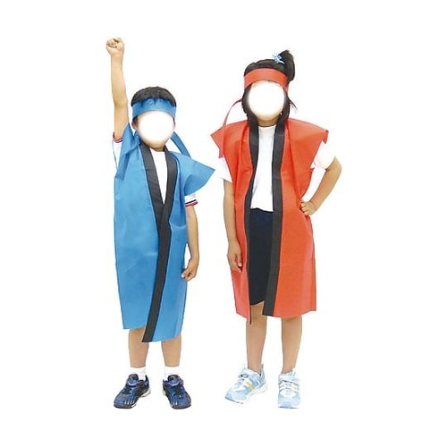 2381 ロングハッピ不織布黒襟黄S