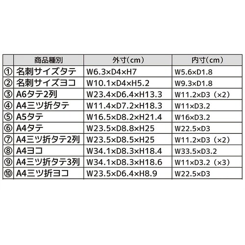 卓上パンフレット立て 名刺サイズタテ 6