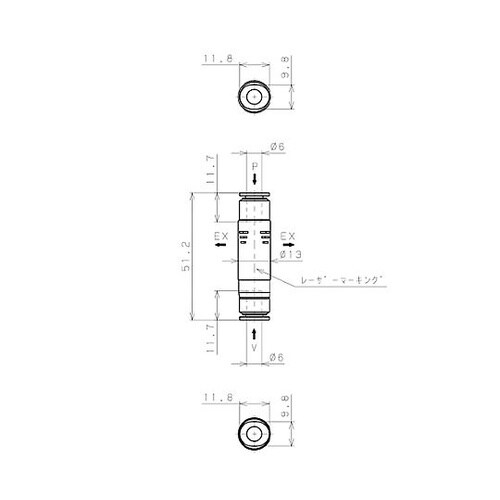 6mm・ 7L/min 真空発生器 E