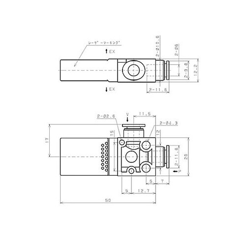 6mm・42L/min 真空発生器 EA