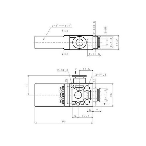 6mm・38L/min 真空発生器 EA