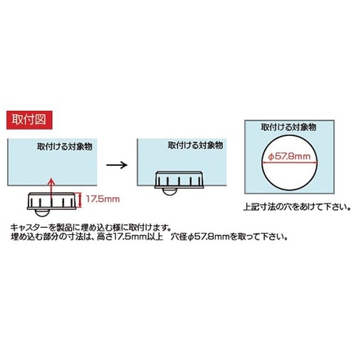 特殊型 自在車差し込み式 ナイロン車輪